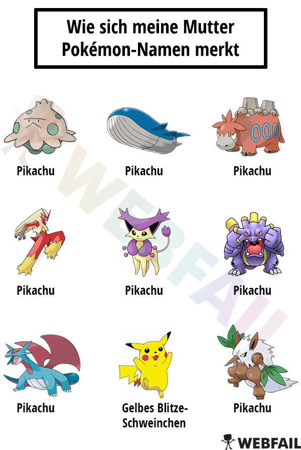 Lustige Pokemon Namen