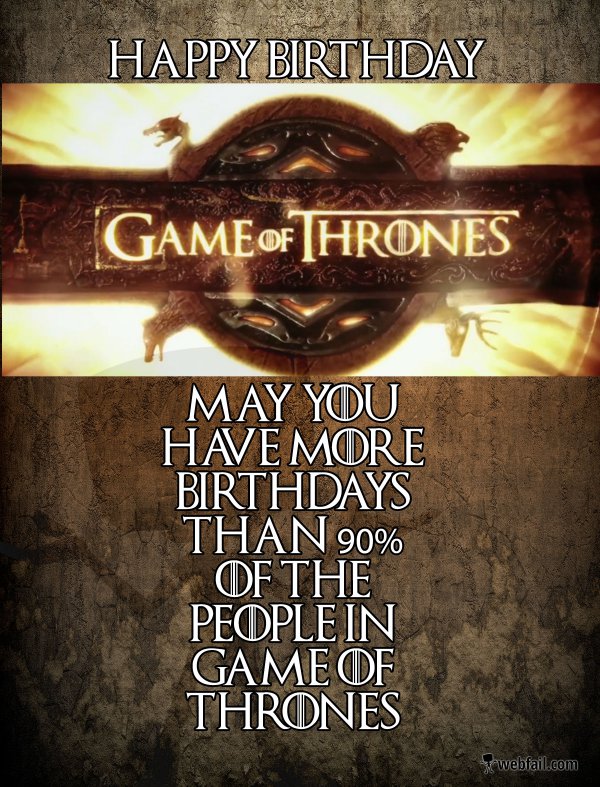 Game Of Thrones Birthday Card Printable