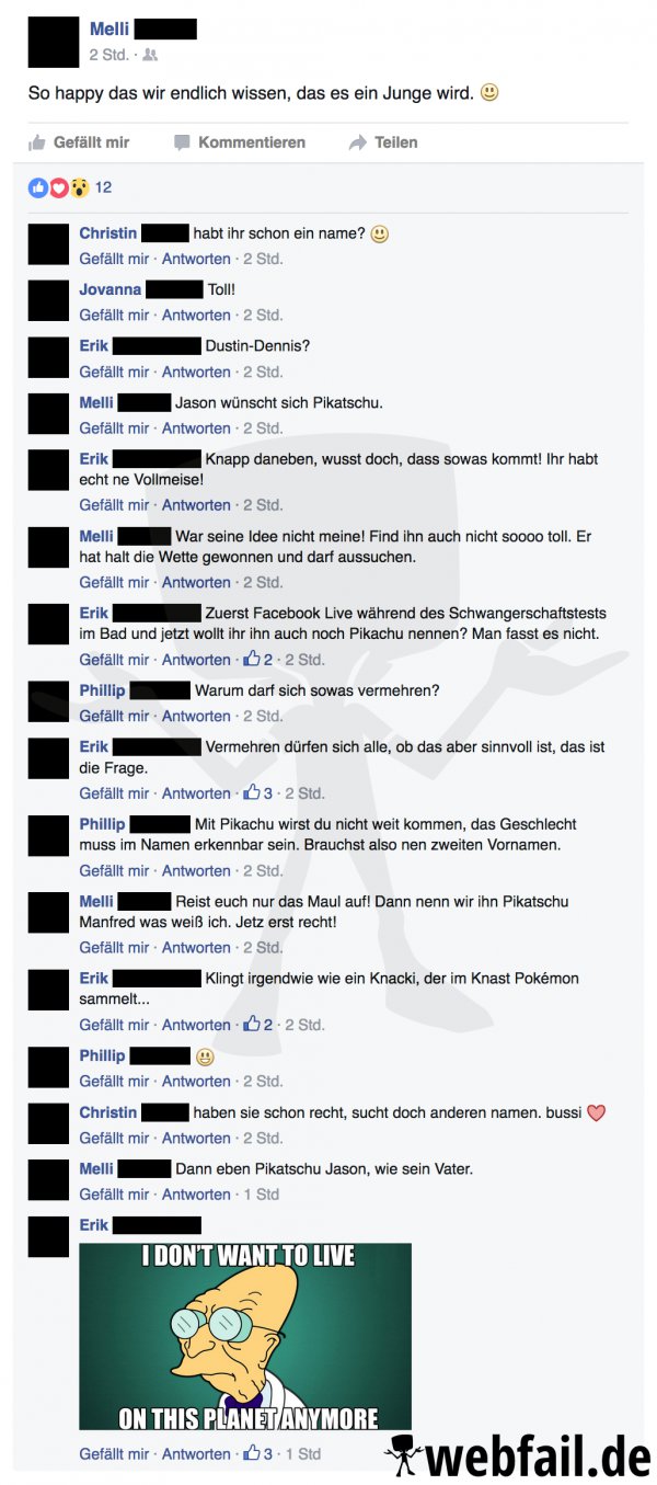 Vorname Des Grauens Facebook Fail Des Tages 06 09 2016 Webfail