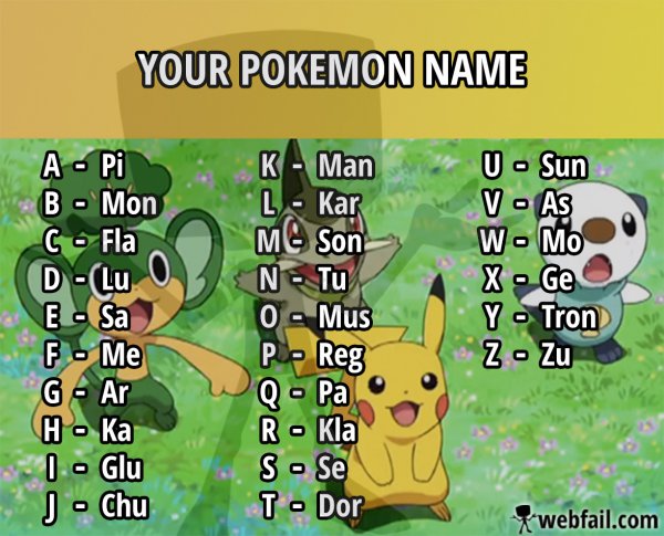 Pokemon Nickname Generator