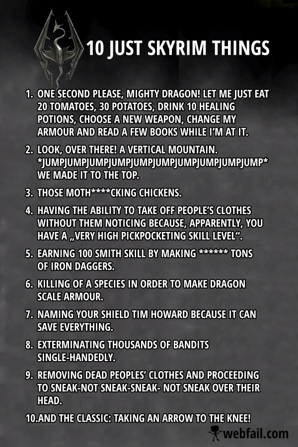 funny things in skyrim