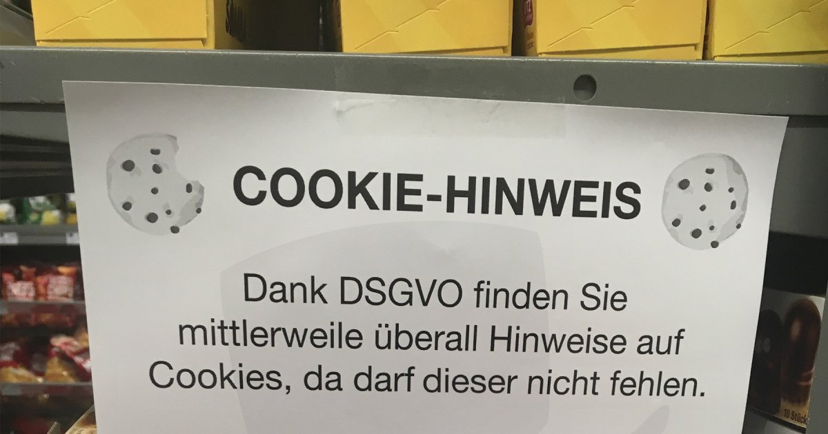 Der lustige CookieHinweis im Supermarkt Webfail Fail Bilder und