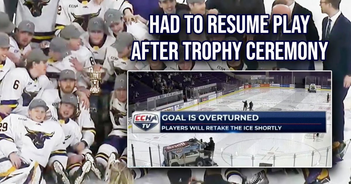 Hockey Game Winning Goal Gets Overturned After The Ceremony Webfail