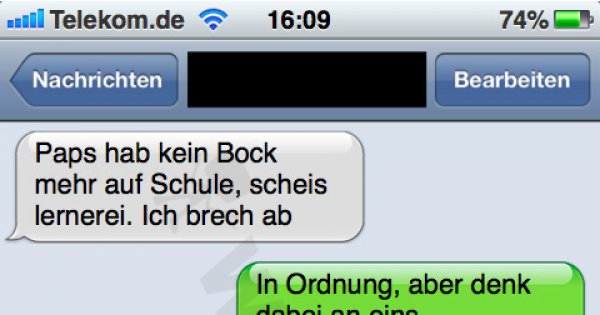 Paps, hab kein Bock mehr auf Schule iPhone Win Webfail Fail