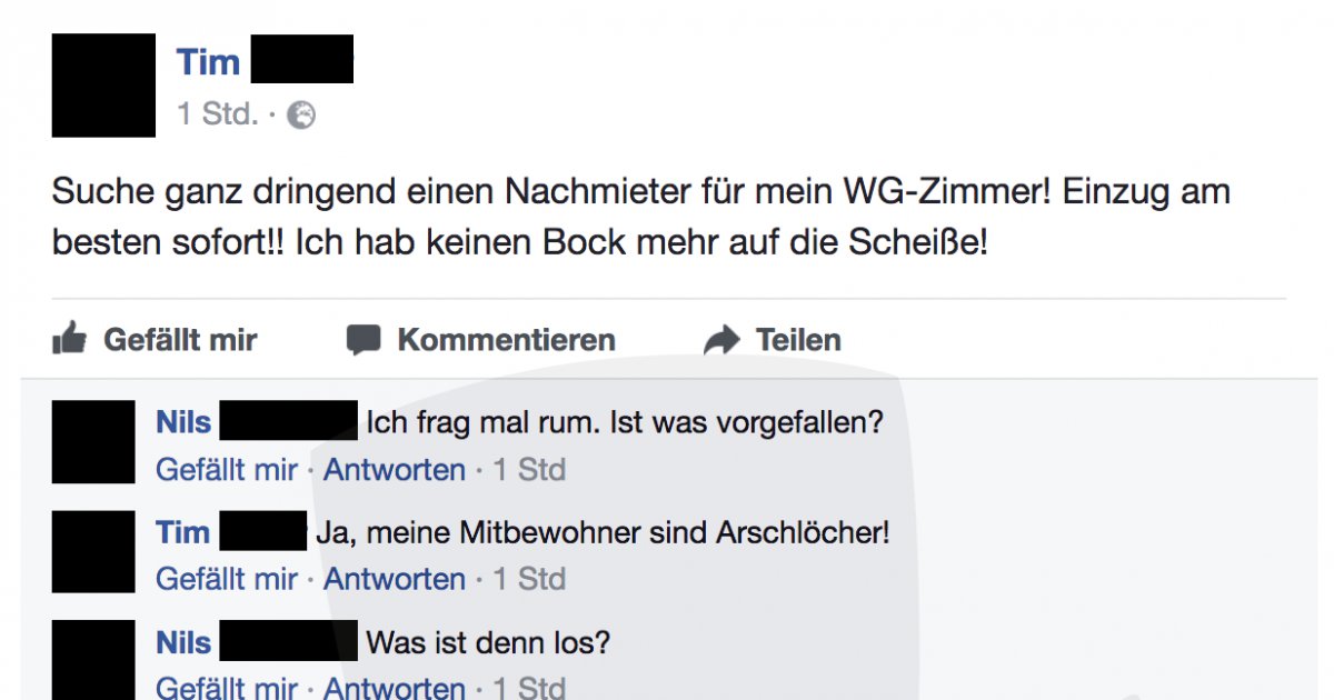 Nachmieter Dringend Gesucht Facebook Fail Des Tages 08 09 2017