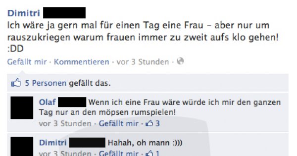 Warum Gehen Mädchen Immer Zu Zweit Aufs Klo Warum Frauen immer zu zweit aufs Klo gehen - Facebook Win/Fail des