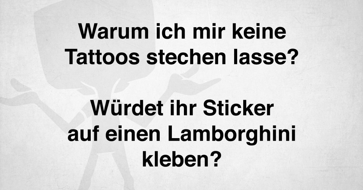 Warum ich keine Tattoos habe Fun Bild Webfail Fail Bilder und