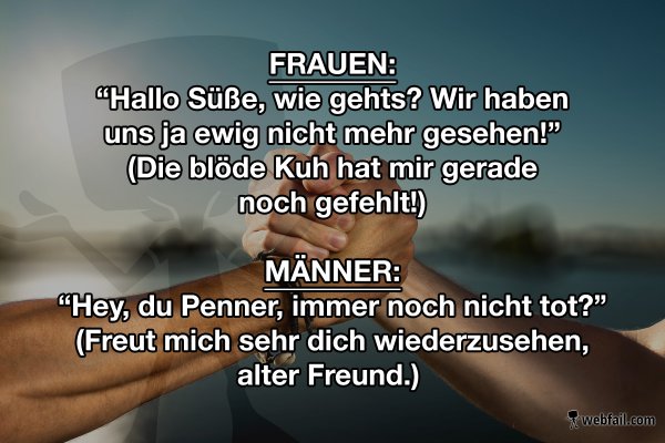 Der Unterschied zwischen Frauen und Männern Fun Bild