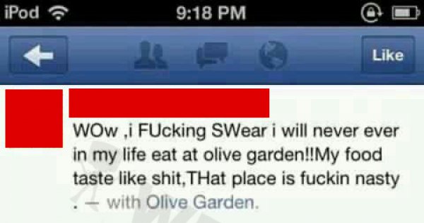 Olive Garden Doesn T Mess Around Facebook Win Of The Day 26 01
