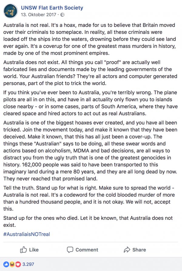 Did you know? Australia doesn't exist!  Webfail - Fail 