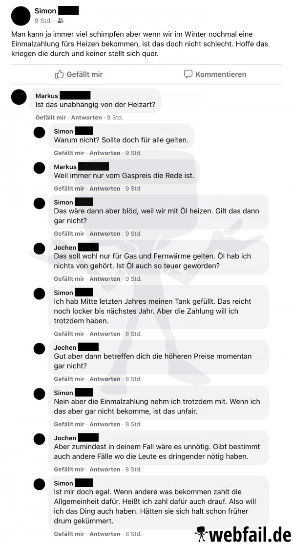 Unterstützung beim Heizen Facebook Fail des Tages 11 10 2022