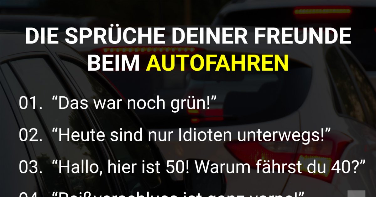 Die Sprüche Deiner Freunde beim Autofahren Webfail Fail Bilder und
