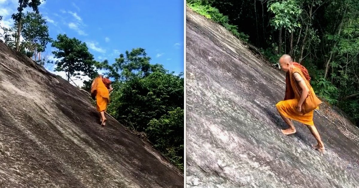 Monk Doesn't Need A Rope To Walk Up A Mountain | Webfail - Fail ...