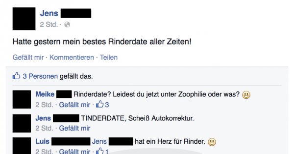 Das Beste Rinderdate Aller Zeiten Facebook Fail Des Tages Webfail Fail Bilder